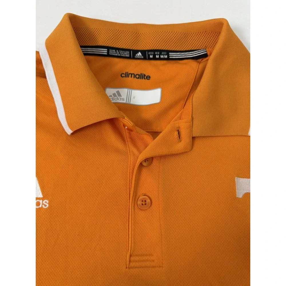 Tennessee Volunteers Polo Shirt Men Medium Orange Embroidered Adidas Climacool *